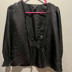 Japna Leopard Print Satin Blouse Medium